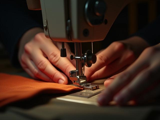 プロの仕立て屋が服をお直ししている様子